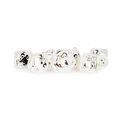 Dice: 7 pc: 16 mm: Resin: Penguin Dice