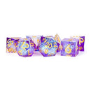 Dice: 7 pc: 16 mm: Hand Crafter Sharp Edge Resin: Royal Geode