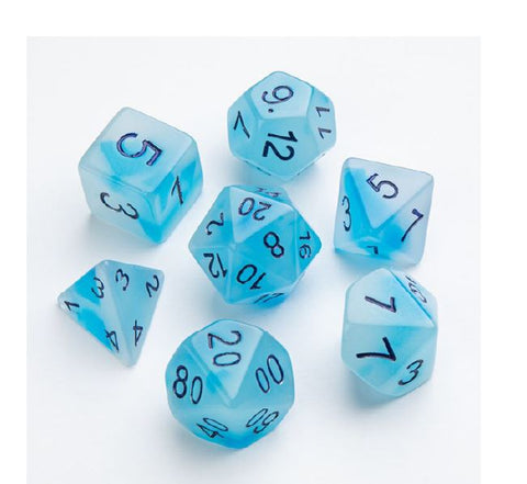 Dice: 7 pc: Glow Series: Icy Crumbs