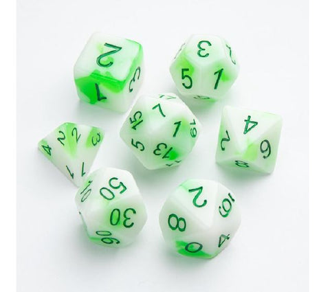 Dice: 7 pc: Glow Series: Toxic Stones