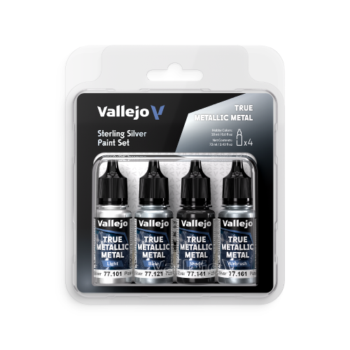 Vallejo True Metallic Metal 4 Colour Set - Sterling Silver