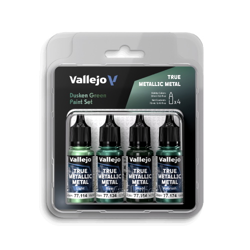 Vallejo True Metallic Metal 4 Colour Set - Dusken Green