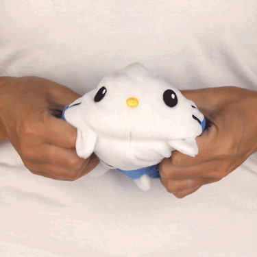 Reversible: Sanrio Hello Kitty Plushie (Happy + Happy / White & Blue)