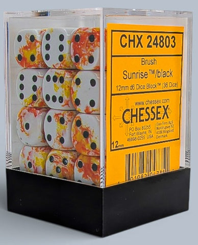 Dice: 36x D6: Brush: Sunrise / Black