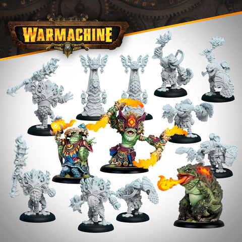 Warmachine: Southern Kriels Fire Tongue Warriors Command Cadre Set