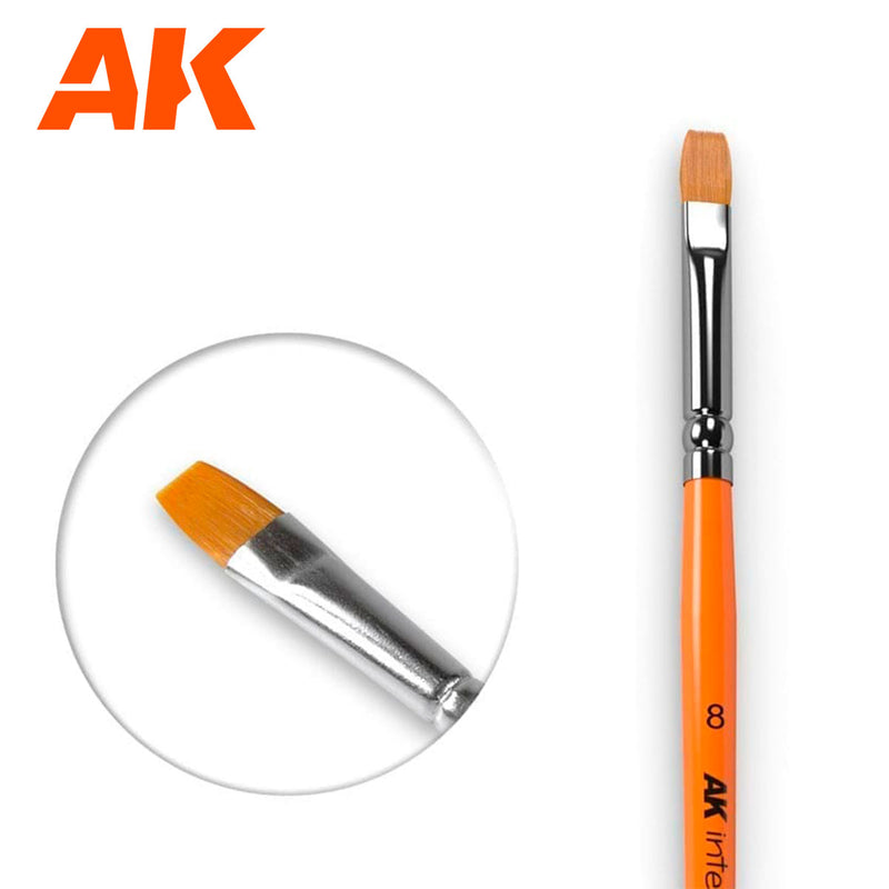 AK Interactive Flat Brush 8 Synthetic