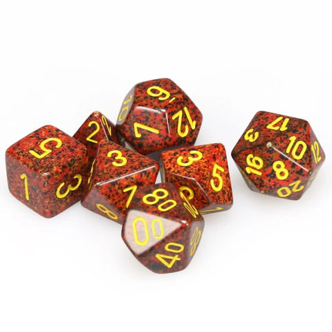 CHESSEX POLYHEDRAL SPECKLED 7-DIE SET MERCURY