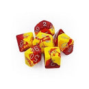 Polyhedral Dice Set: Gemini: 7Pc Red-Yellow/Silver