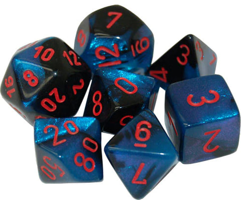 Gemini Black-Starlight/red Polyhedral 7-Dice Set