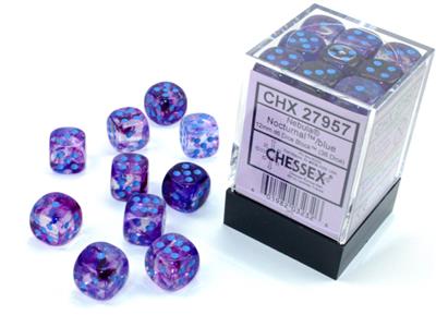 12mm d6 Dice Block (36 Dice - Nebula: Nocturnal/Blue)