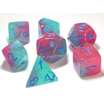 Chessex Gemini: 10D10 Gel Green-Pink/Blue Luminary