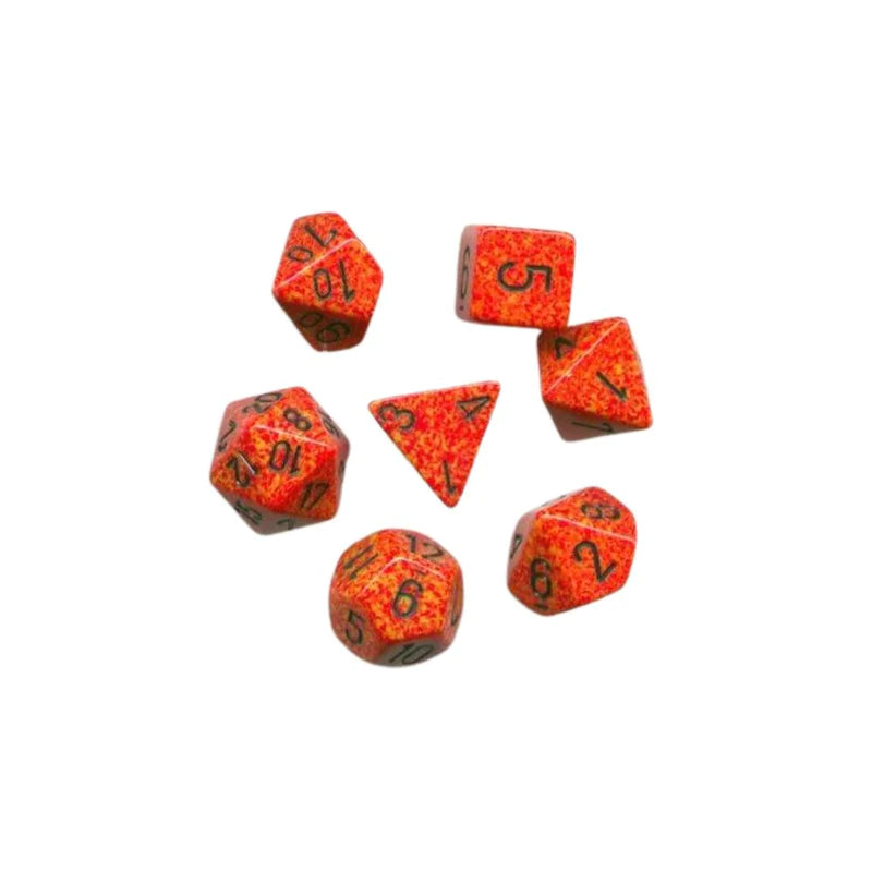 Polyhedral Dice Set: Speckled: 7Pc Fire