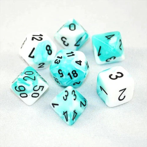 Gemini Dice -Chessex (Teal-White/Black)