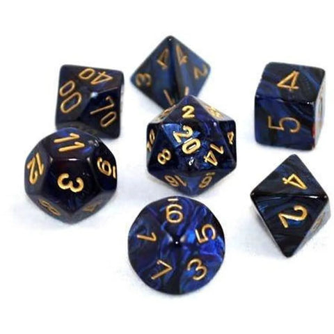 Scarab Dice - Royal Blue/Gold