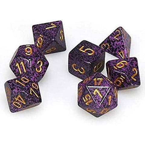CHESSEX POLYHEDRAL SPECKLED 7-DIE SET HURRICANE