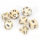 Marble Ivory/black Polyhedral 7-Dice Set