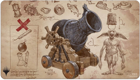 Playmat: Magic the Gathering: The Brothers' War Schematic Art: Goblin Charbelcher