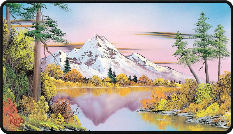 Ultra PRO Playmat Bob Ross Mighty Mountain Lake - Tapis De Jeu Cousu Bordures, Art Automnal Lac Montagne, 61x34 Cm
