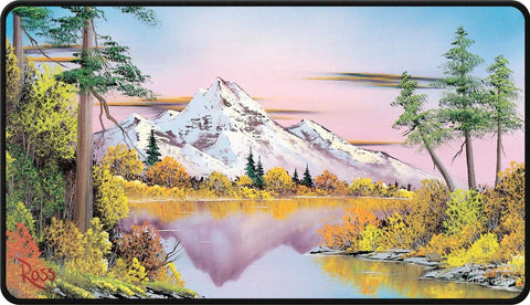 Ultra Pro Playmat – Bob Ross: Mighty Mountain Lake (Black Stitched Edge)