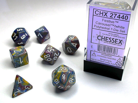 Festive Dice -Chessex (Carousel/White)