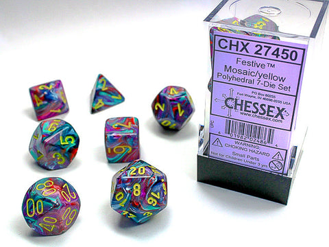 Festive Dice -Chessex (Mosaic/Yellow)