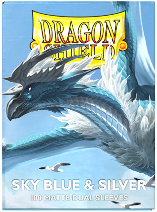 Dragon Shield: Dual Matte Sleeves – Sky Blue And Silver (100 Count)