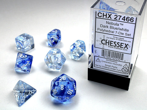 Nebula Dice -Chessex (Dark Blue/White)