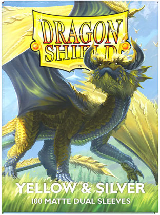 Dragon Shield: Dual Matte Sleeves – Yellow And Silver (100 Count)