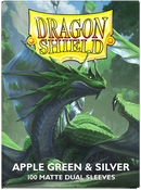 Dragon Shield: Dual Matte Sleeves – Apple Green And Silver (100 Count)