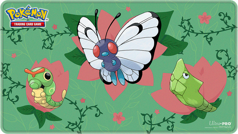 UP PLAYMAT POKEMON CATERPIE EVOLUTIONS STITCHED