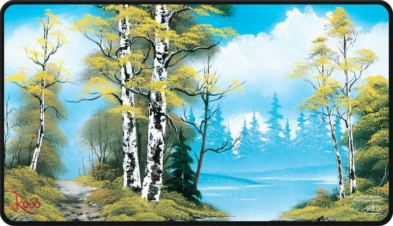 Ultra Pro Playmat: Bob Ross – Lakeside Path (Black Stitched Edge)