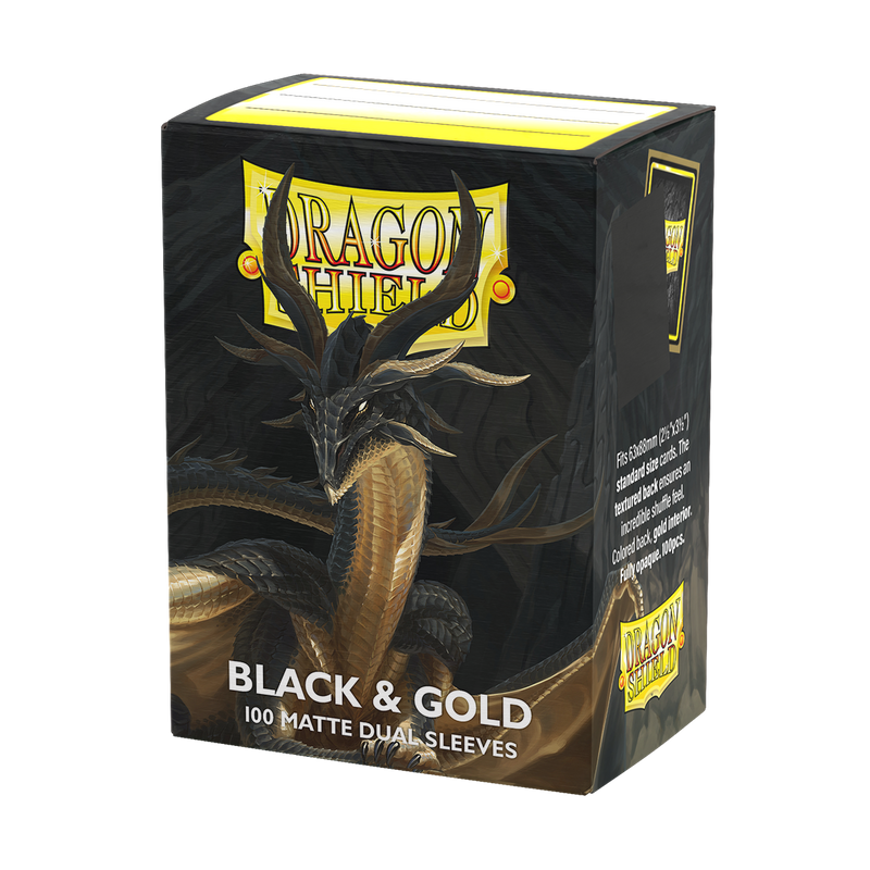 Dragon Shield Dual Matte Sleeves – Black & Gold (100ct)