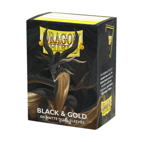 Dragon Shield Dual Matte Sleeves – Black & Gold (100ct)