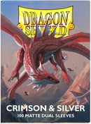 Dragon Shield: Dual Matte Sleeves – Crimson And Silver (100 Count)
