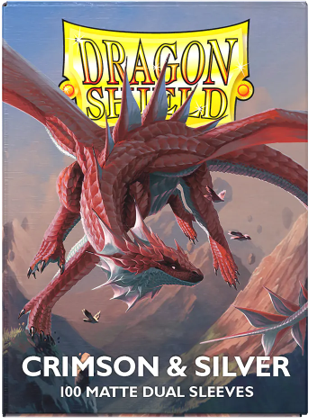 Dragon Shield: Dual Matte Sleeves – Crimson And Silver (100 Count)
