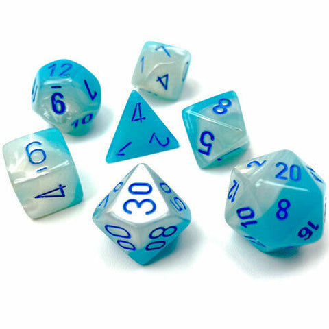 Gemini Dice -Chessex (Pearl Turquoise-White/Blue)