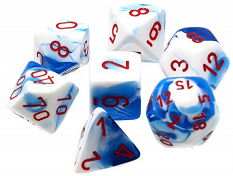 Gemini Dice -Chessex (Astral Blue-White/Red)