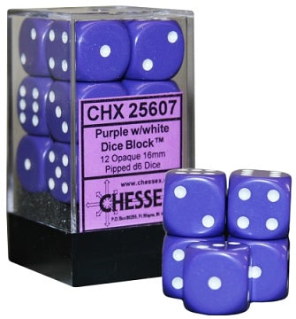OPAQUE 12D6 PURPLE/WHITE -Chessex