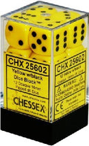 OPAQUE 12D6 YELLOW/BLACK -Chessex